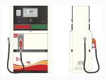 Dispensador y <strong>surtidor de combustible</strong> con 1 pistola <small>(estructura pequeña)</small> 