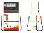 Dispensador y <strong>surtidor de combustible</strong> con 2 pistolas <small>(estructura pequeña)</small>